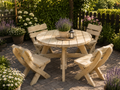Gartenmöbel AR-4, Holzgartenmöbel, Tisch mit 4 Sitzstühle, Optional für 4 Personen