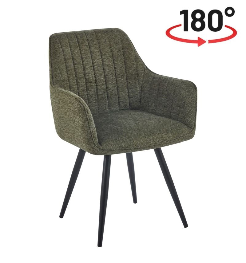 180° drehbarer Stuhl K18 aus Brego-Stoff mit Rückstellfunktion