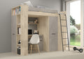 Etagenbett VER-P mit Leiter recht, Kleiderschrank, Schreibtisch und viele Regale