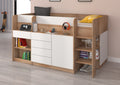 Etagenbett SMI-P mit Treppe rechts, Ausziehbarer Schreibtisch und kleiner Schrank