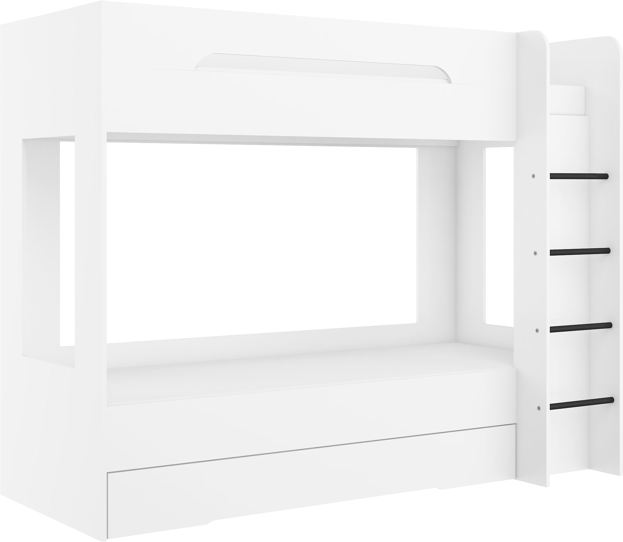 Etagenbett BLA-P, Kinderbett, Leiter auf der rechten Seite montiert