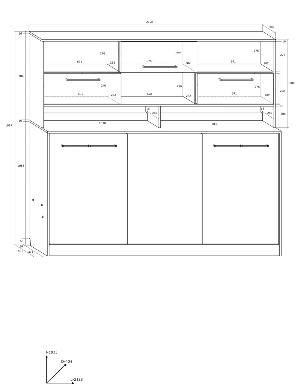 Schrankbett, ROG-N mit Aufsatzschrank, Schlaffläche 90x200cm, Farbe wählbar