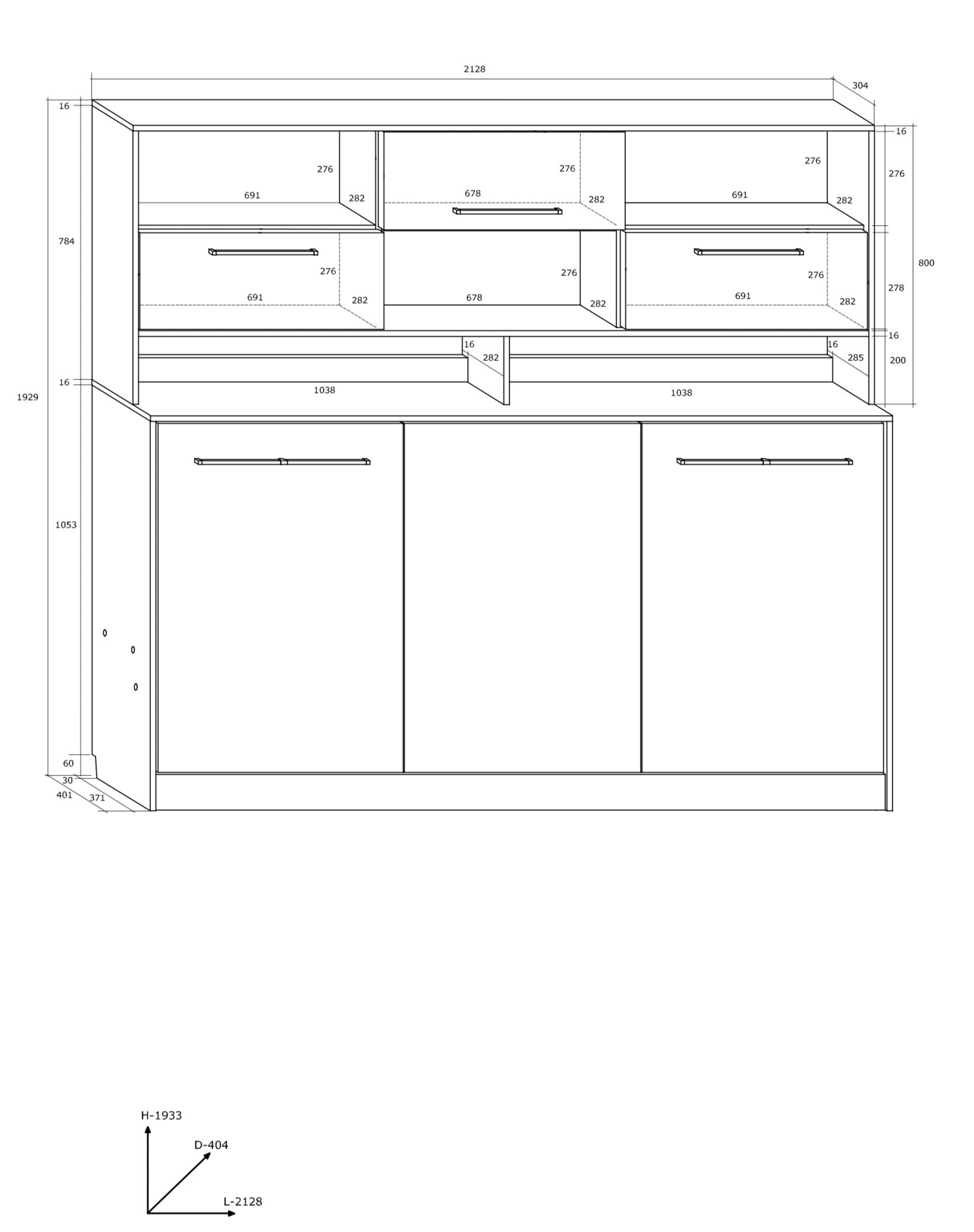 Schrankbett, ROG-N mit Aufsatzschrank, Schlaffläche 90x200cm, Farbe wählbar