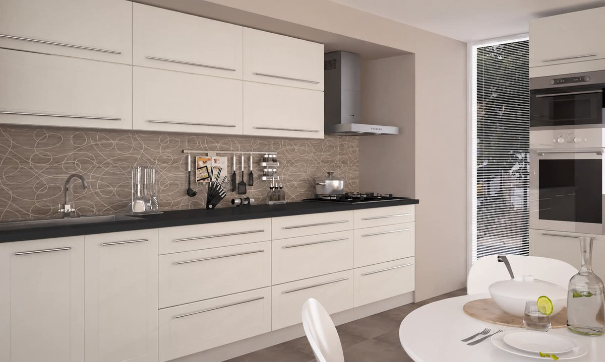 Küchenzeile QU2, 240 + 60cm, mit Arbeitsplatte, Farbe Matt, Soft Close, Farbe wählbar