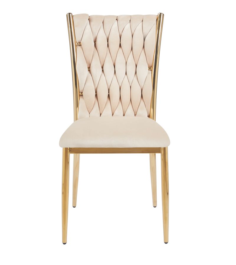 Geflochtener Sessel K37 für das Wohnzimmer, Metallgestell in Goldoptik, verschiedene Farben