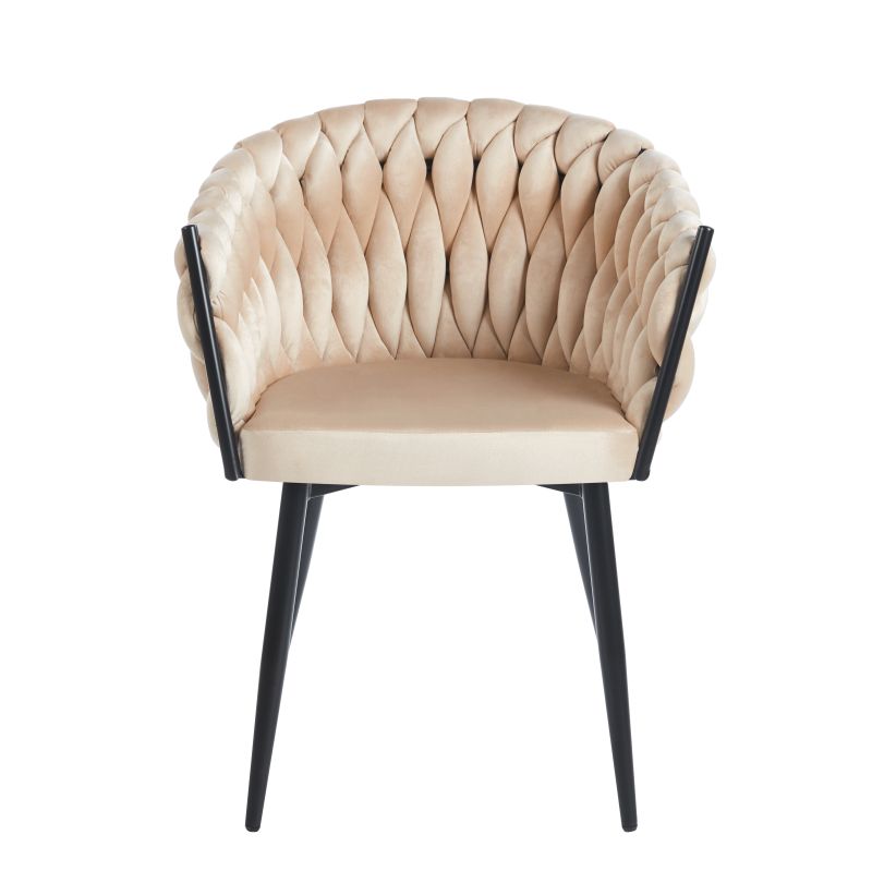 Samtbezogener, geflochtener Sessel K7B  für das Wohnzimmer, verschiedene Farben