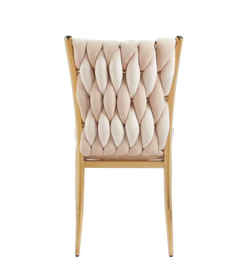 Geflochtener Sessel K37 für das Wohnzimmer, Metallgestell in Goldoptik, verschiedene Farben