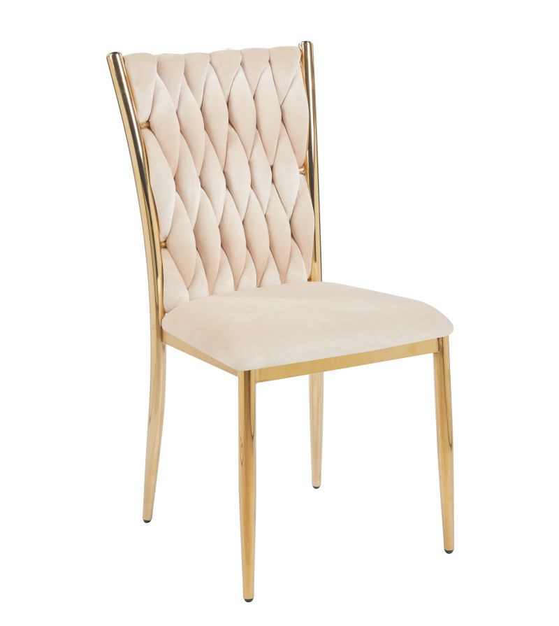 Geflochtener Sessel K37 für das Wohnzimmer, Metallgestell in Goldoptik, verschiedene Farben