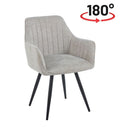 180° drehbarer Stuhl K18 aus Brego-Stoff mit Rückstellfunktion