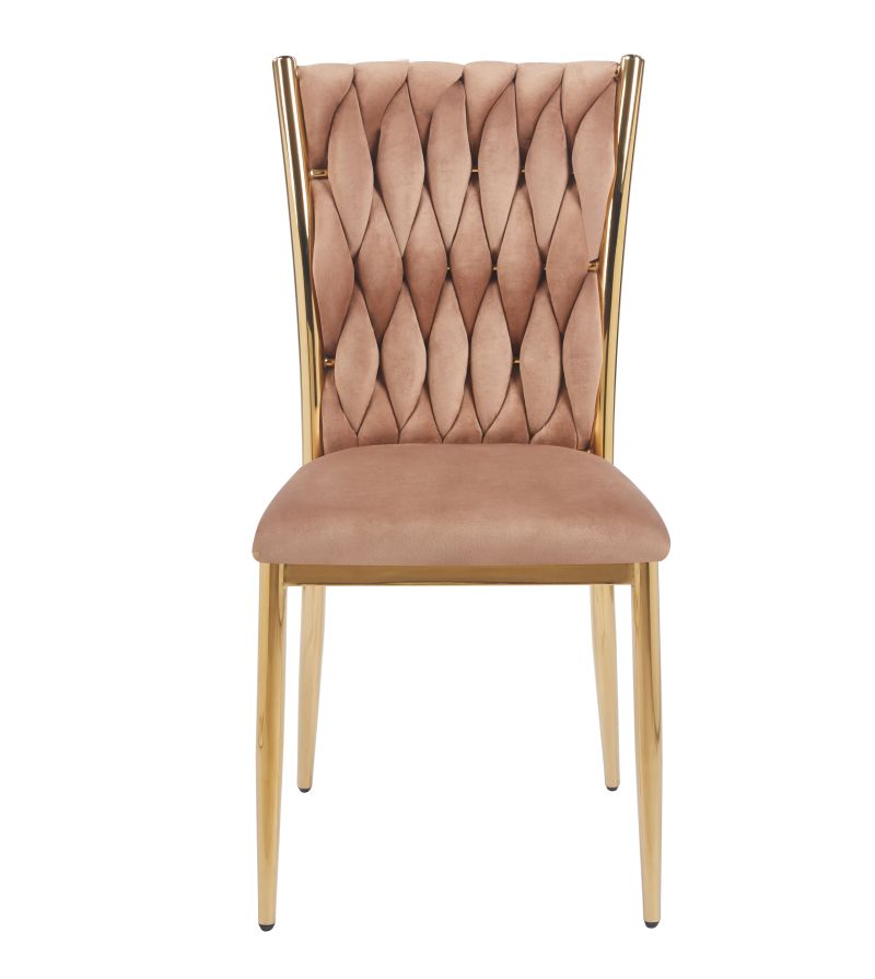 Geflochtener Sessel K37 für das Wohnzimmer, Metallgestell in Goldoptik, verschiedene Farben