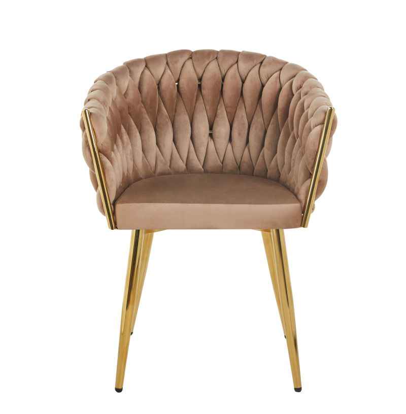 Eleganter Samtstuhl K7-FX-G in verschiedene Farben mit goldenen Beinen