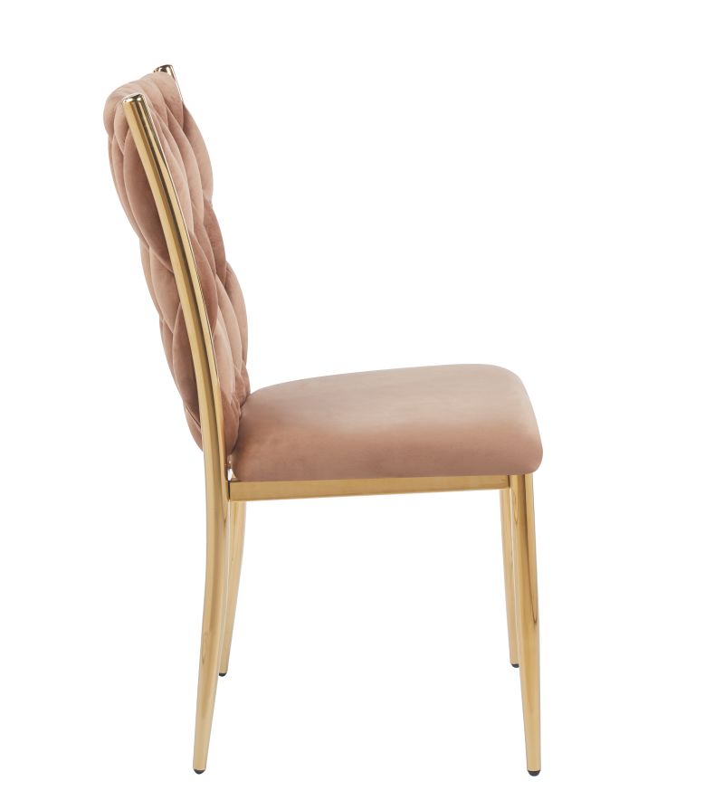 Geflochtener Sessel K37 für das Wohnzimmer, Metallgestell in Goldoptik, verschiedene Farben