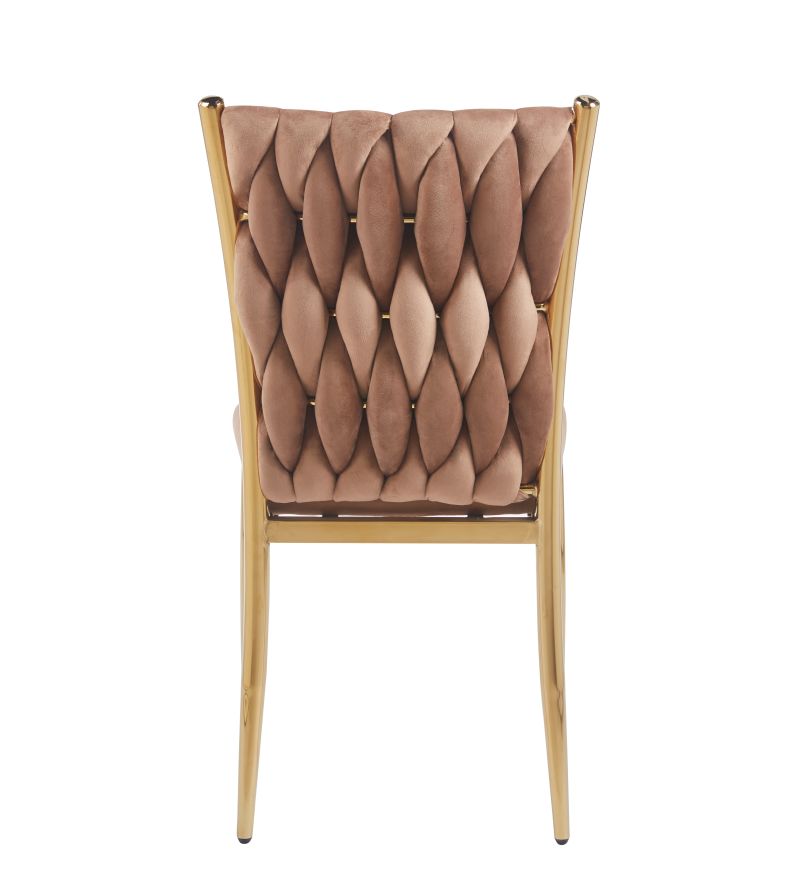 Geflochtener Sessel K37 für das Wohnzimmer, Metallgestell in Goldoptik, verschiedene Farben
