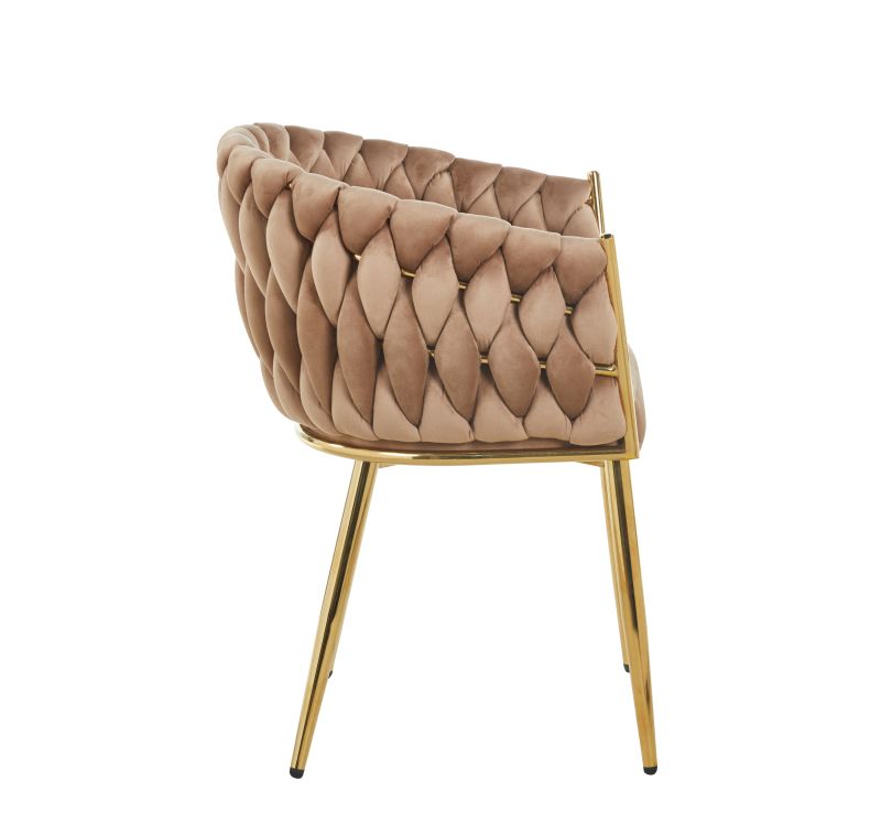 Eleganter Samtstuhl K7-FX-G in verschiedene Farben mit goldenen Beinen