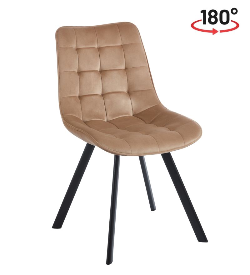 180° drehbarer Stuhl KO265, Velours, mit Rückstellfunktion, Farbe wählbar