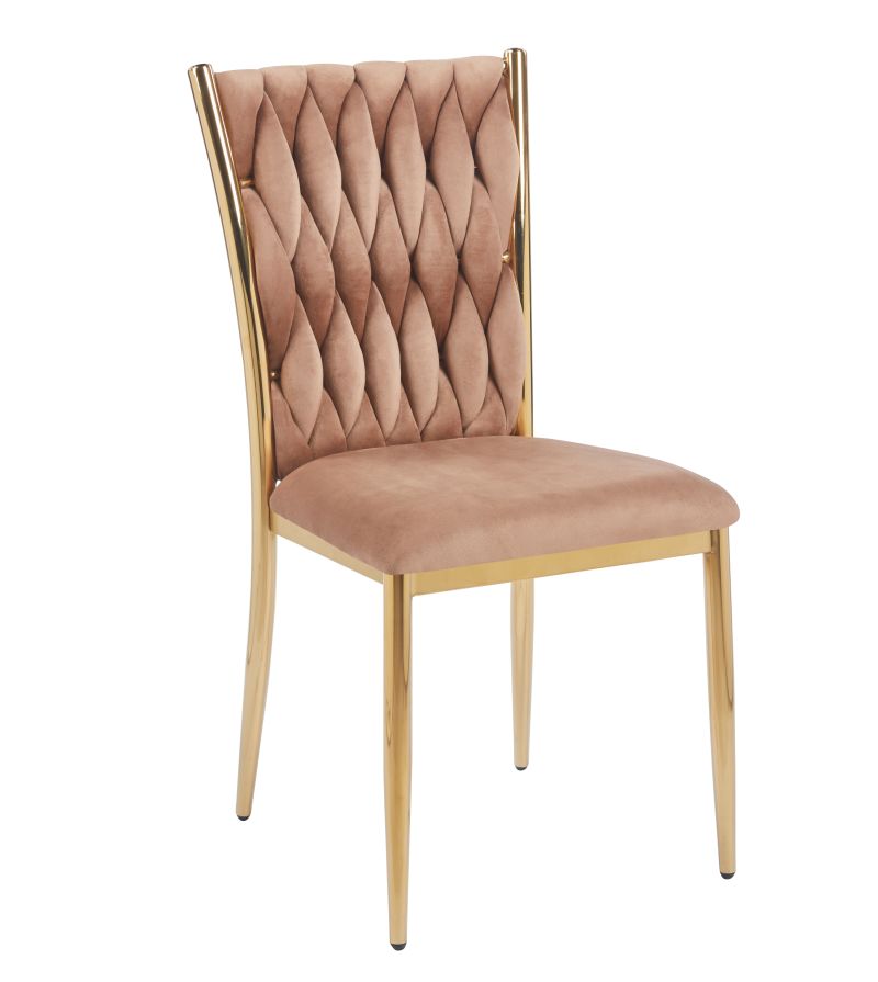 Geflochtener Sessel K37 für das Wohnzimmer, Metallgestell in Goldoptik, verschiedene Farben