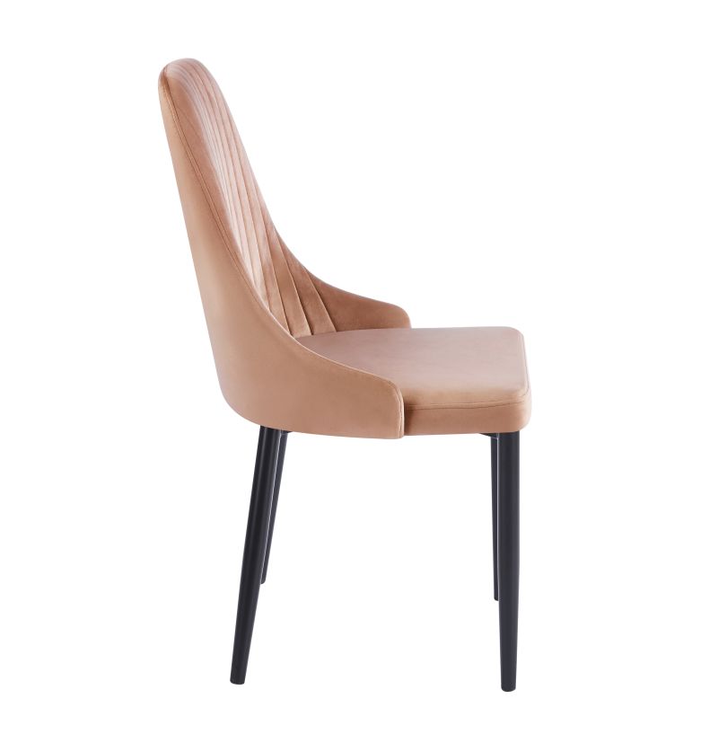 Eleganter, samtbezogener Sessel K44– mit schwarzen Beinen, verschiedene Farben