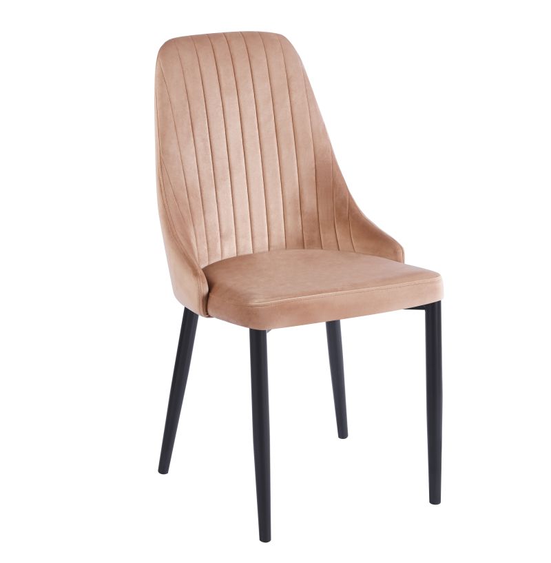 Eleganter, samtbezogener Sessel K44– mit schwarzen Beinen, verschiedene Farben