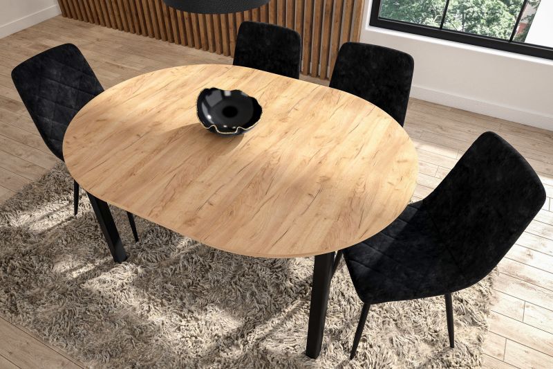 Essgruppe A71-EA, Esszimmer Set , Esstisch (Ausziehbar) mit 4 Stühlen- Farbe wählbar