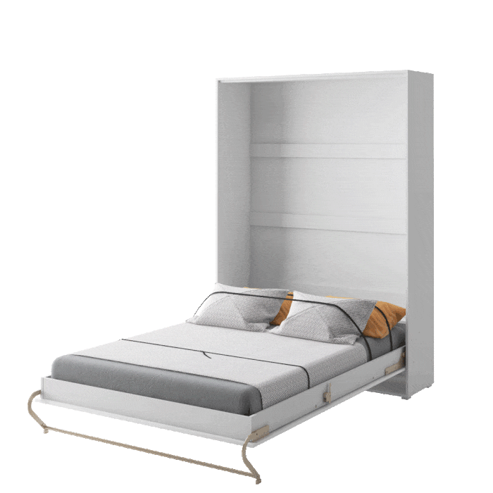 Schrankbett C01Z-H, Schlaffläche 140x200cm mit gepolstertem Rückenteil- Farbe wählbar