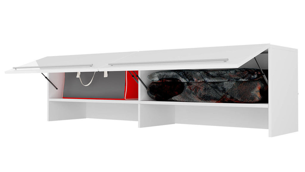 Schrankbett, C049 mit Aufsatzschrank, Schlaffläche 140x200cm, Farbe wählbar