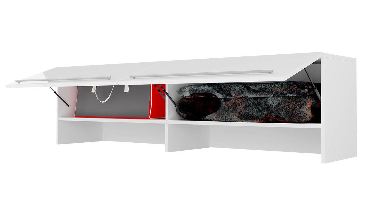 Schrankbett, C049 mit Aufsatzschrank, Schlaffläche 140x200cm, Farbe wählbar