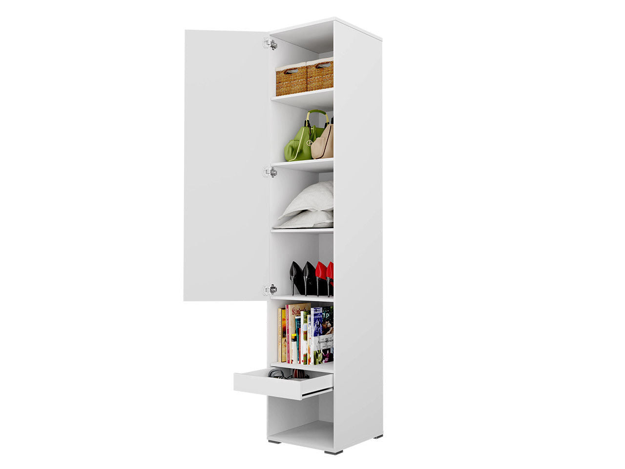 Schrankbett C0278 mit Seitenschränke, Schlaffläche 120x200cm, Farbe wählbar