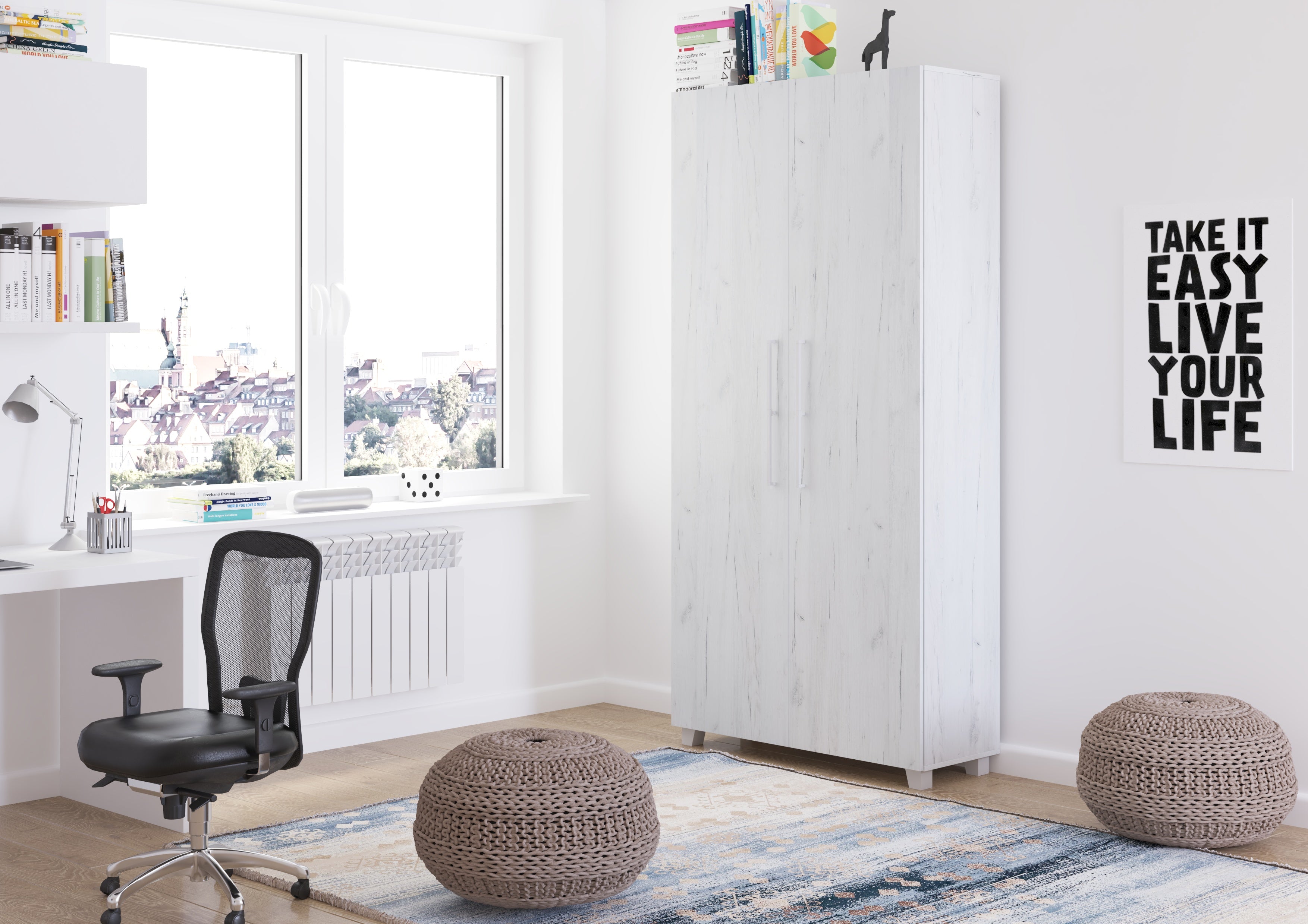 Schrankbett TED90 , Schlaffläche 90x200 cm , Farbe wählbar