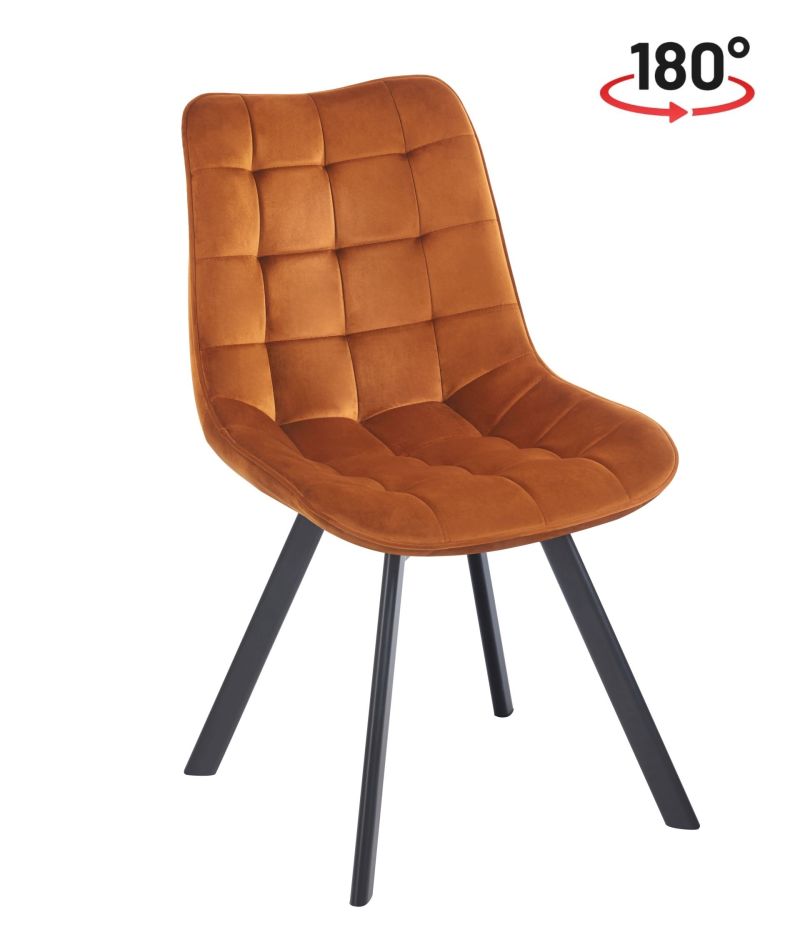 180° drehbarer Stuhl KO265, Velours, mit Rückstellfunktion, Farbe wählbar