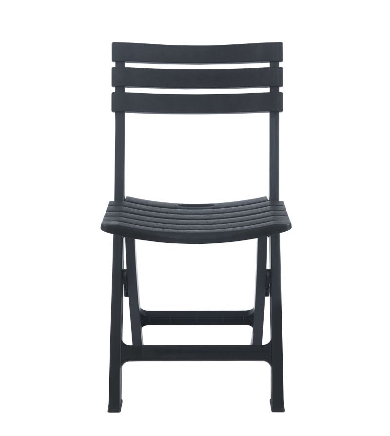 Klappbares Gartenmöbelset für Garten/Balkon, Schwarz, 2 Stühle, 1 Tisch
