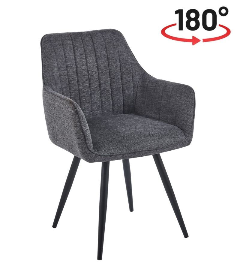 180° drehbarer Stuhl K18 aus Brego-Stoff mit Rückstellfunktion