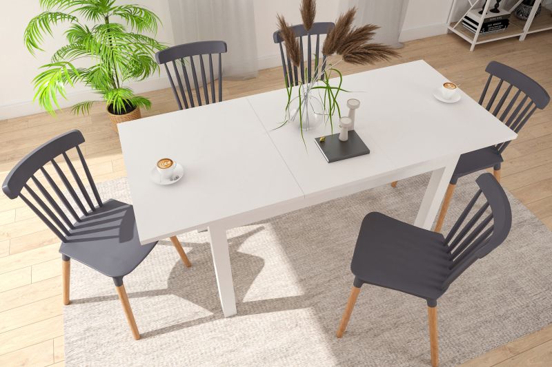 Essgruppe A93, Esszimmer Set , Esstisch (Ausziehbar) mit 5 Stühlen- Farbe wählbar