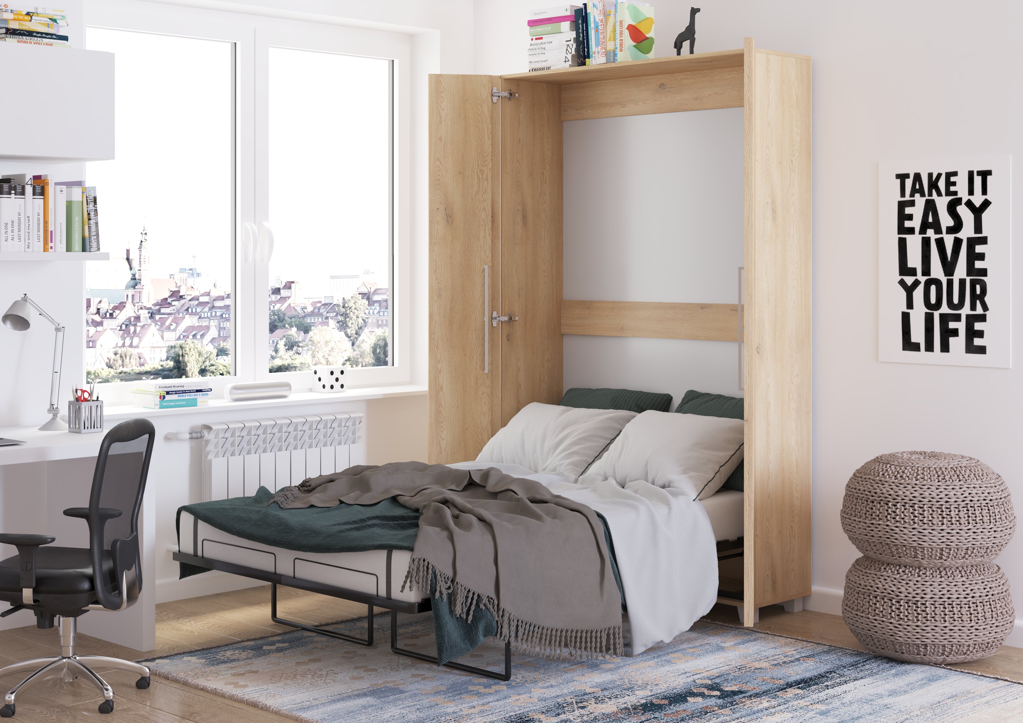 Schrankbett TED120 , Schlaffläche 120x200 cm , Farbe wählbar