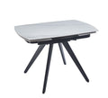 Esstisch ST-31 , Ausziehbar, 120 (180) x80x76 cm , Farbe Weißer Marmor/Schwarz