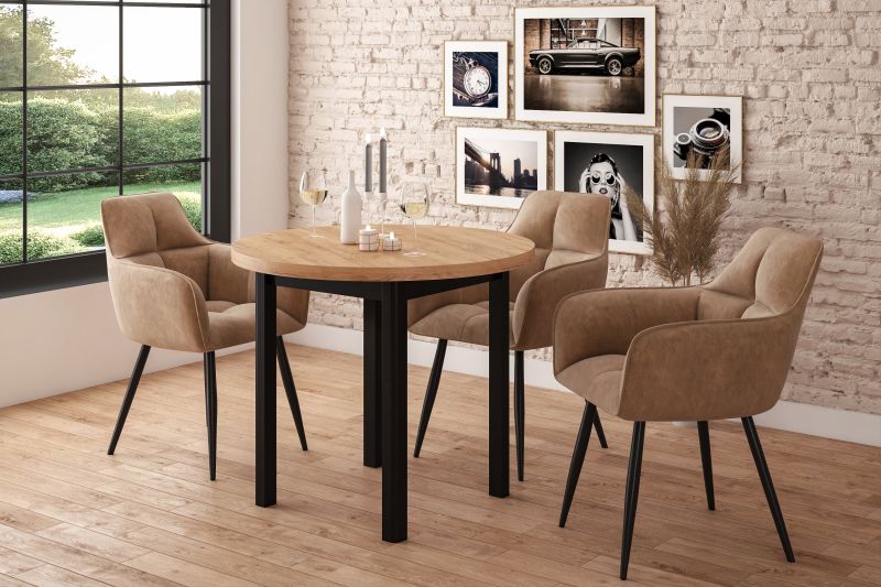 Essgruppe A90, Esszimmer Set , Esstisch mit 3 Stühlen-Farbe wählbar