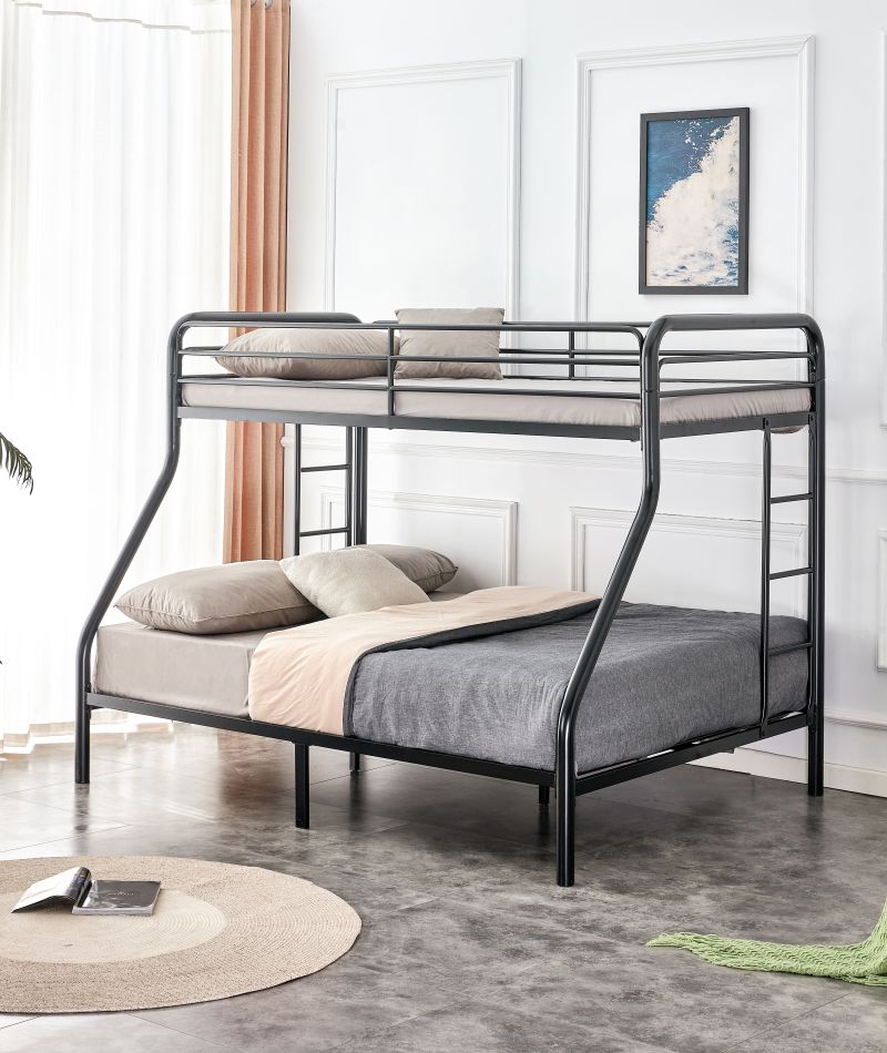 Hoch/Metallbett LM7, 90/140x200cm , Farbe Schwarz