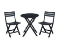 Klappbares Gartenmöbelset für Garten/Balkon, Schwarz, 2 Stühle, 1 Tisch