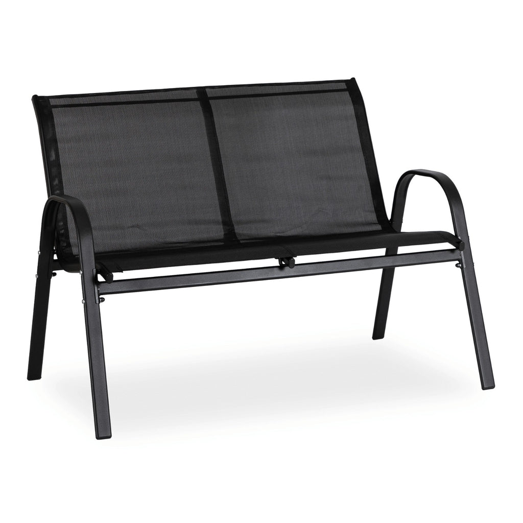 Gartenmöbel-Set EL-MINNES, Farbe Schwarz , Bank, Stühle, Tisch , Terrassen-Set