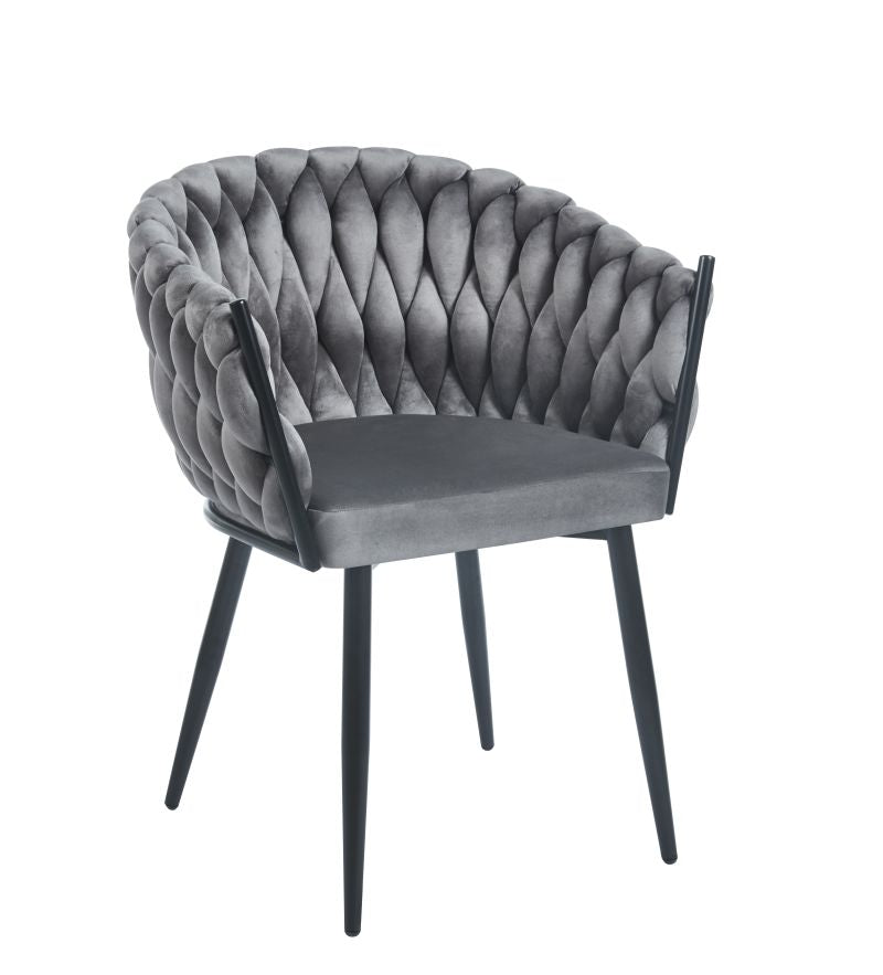 Samtbezogener, geflochtener Sessel K7B  für das Wohnzimmer, verschiedene Farben