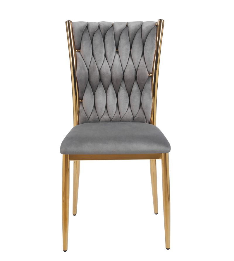 Geflochtener Sessel K37 für das Wohnzimmer, Metallgestell in Goldoptik, verschiedene Farben