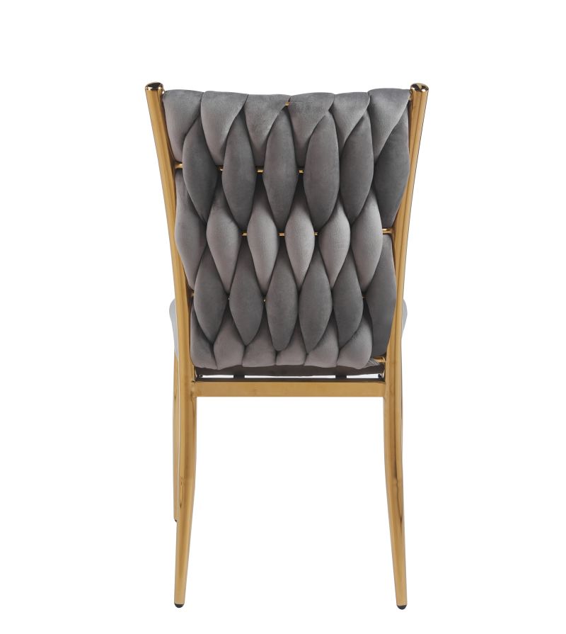 Geflochtener Sessel K37 für das Wohnzimmer, Metallgestell in Goldoptik, verschiedene Farben