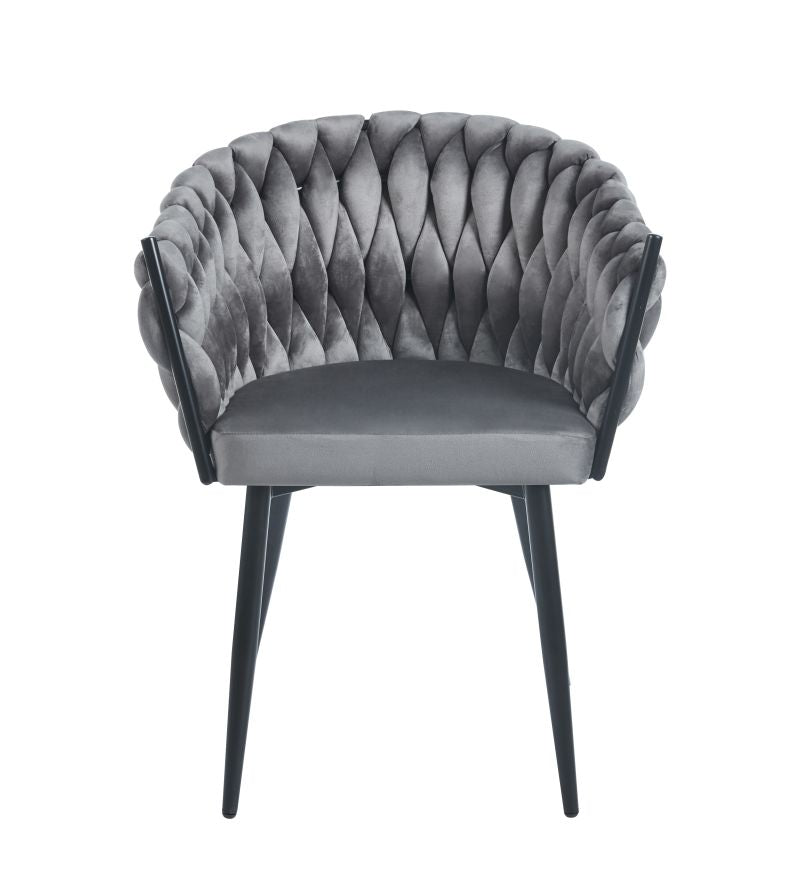Samtbezogener, geflochtener Sessel K7B  für das Wohnzimmer, verschiedene Farben