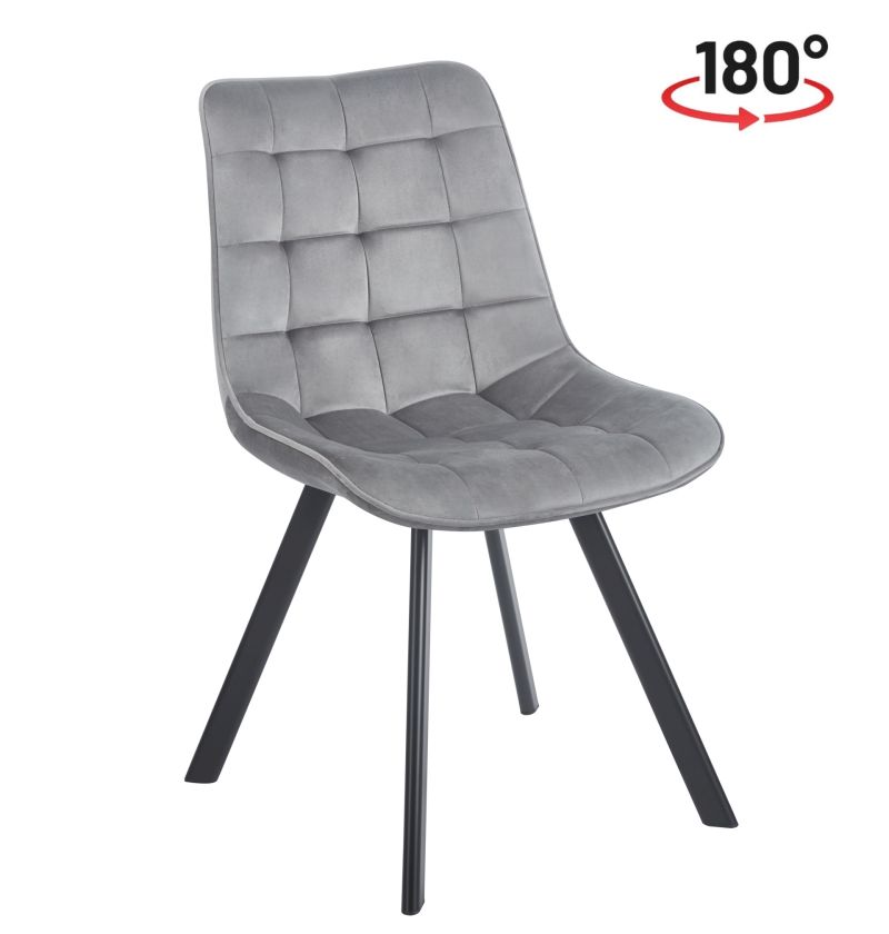 180° drehbarer Stuhl KO265, Velours, mit Rückstellfunktion, Farbe wählbar