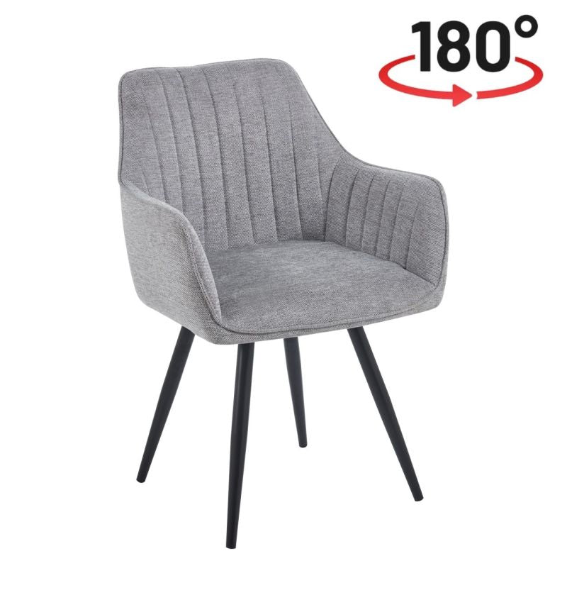 180° drehbarer Stuhl K18 aus Brego-Stoff mit Rückstellfunktion