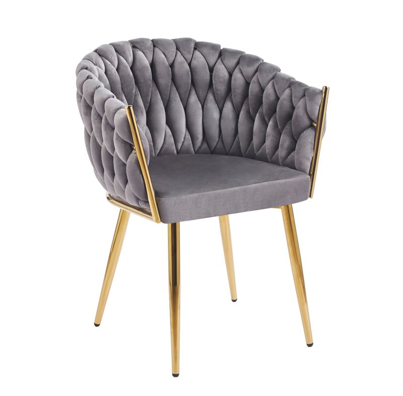 Eleganter Samtstuhl K7-FX-G in verschiedene Farben mit goldenen Beinen