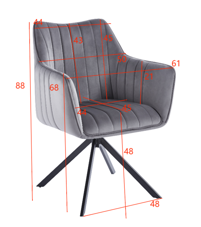 Moderner Drehstuhl K10-FX  in verschiedene Farben mit 180° Drehfunktion.
