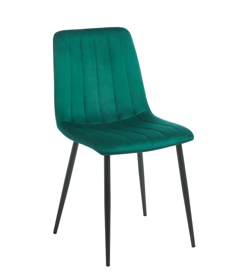 Gepolsterter Samtsessel K17 auf schwarzem Gestell, Farbe wählbar