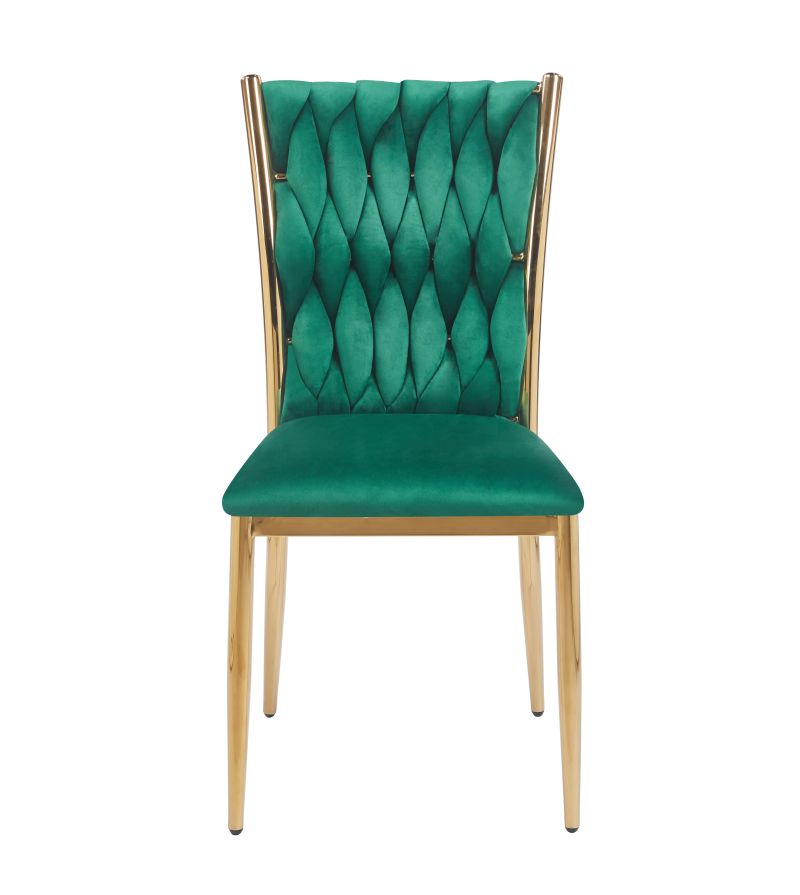 Geflochtener Sessel K37 für das Wohnzimmer, Metallgestell in Goldoptik, verschiedene Farben