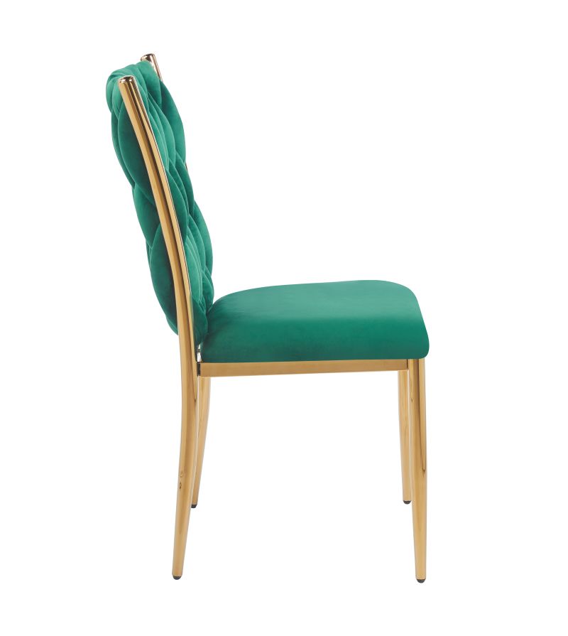 Geflochtener Sessel K37 für das Wohnzimmer, Metallgestell in Goldoptik, verschiedene Farben