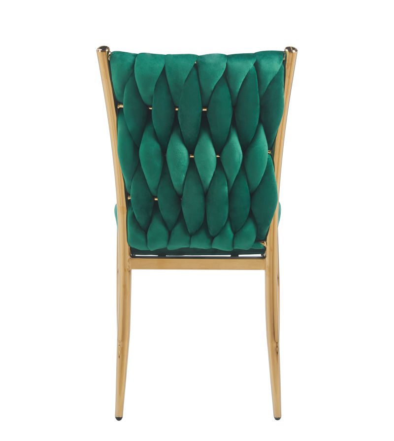 Geflochtener Sessel K37 für das Wohnzimmer, Metallgestell in Goldoptik, verschiedene Farben